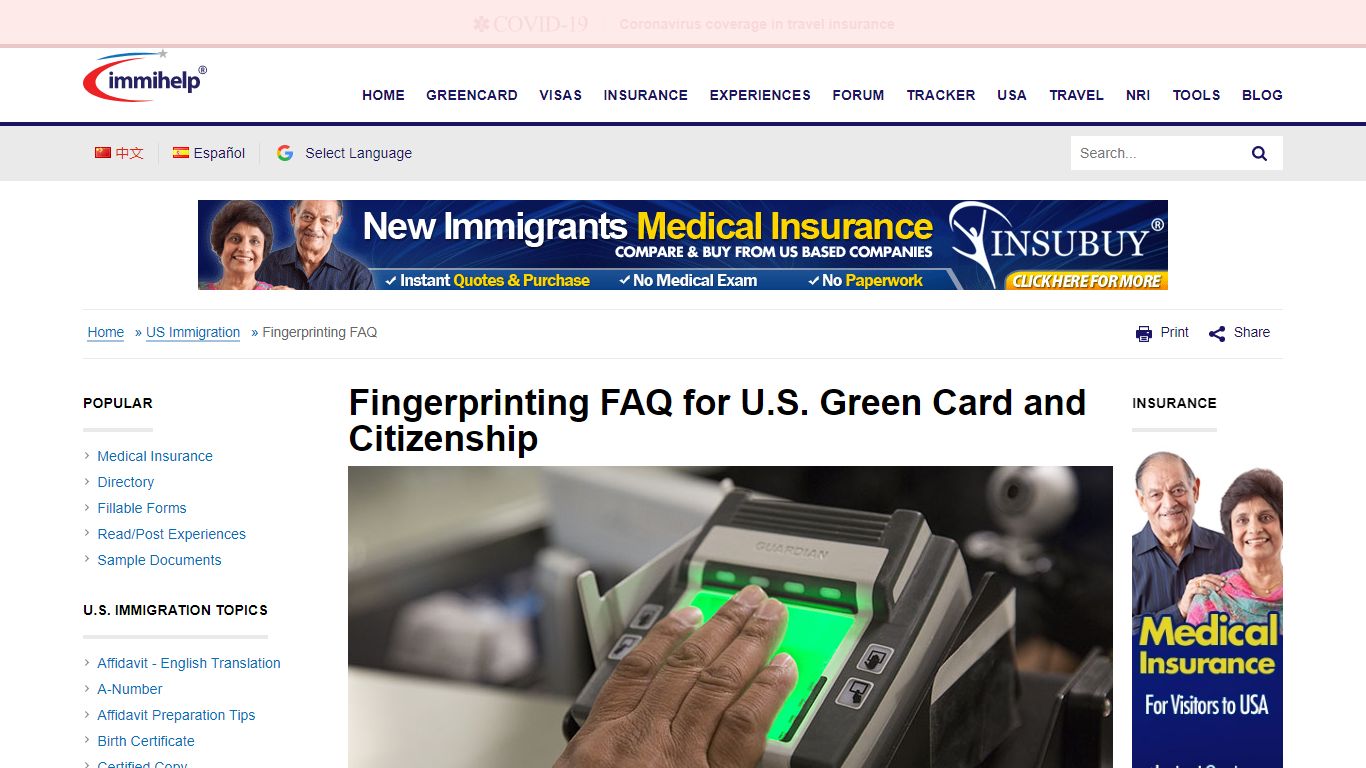 Fingerprinting FAQ for U.S. Immigration - Immihelp